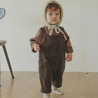 autumn baby sleeveless jumpsuit fashion kids boys corduroy overalls 2021 new children trousers loose toddler strap pants