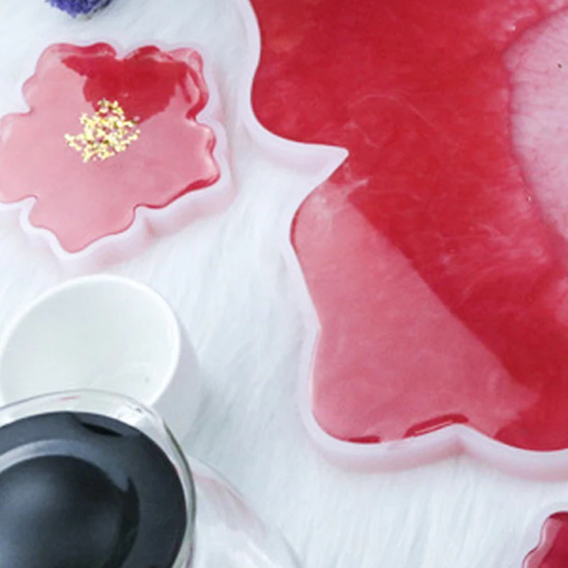 

2 Pcs Flower Silicone Molds Epoxy Resin Molds Casting Coaster DIY Coasters Mould Jewelry Making Tools