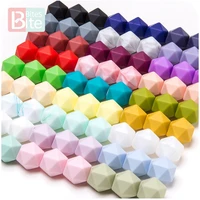 10pc silicone teethers octagon beads 14mm food grade silicone teething beads diy necklace accessories baby teether nurse gifts