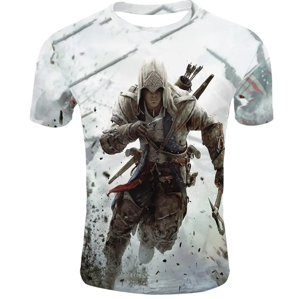 Лето готический Assasin's Creed 3d T ShirtPrinted Мужские Пользовательские футболки хип-хоп аниме одежда мужская футболка с рисунком - Цвет: T04155