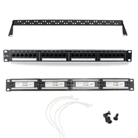12 24 48 ports cat6 utp keystone patch panel 19inch 1u2u cat6 cable frame faceplate rj45 patch panel 24port listed rackmount