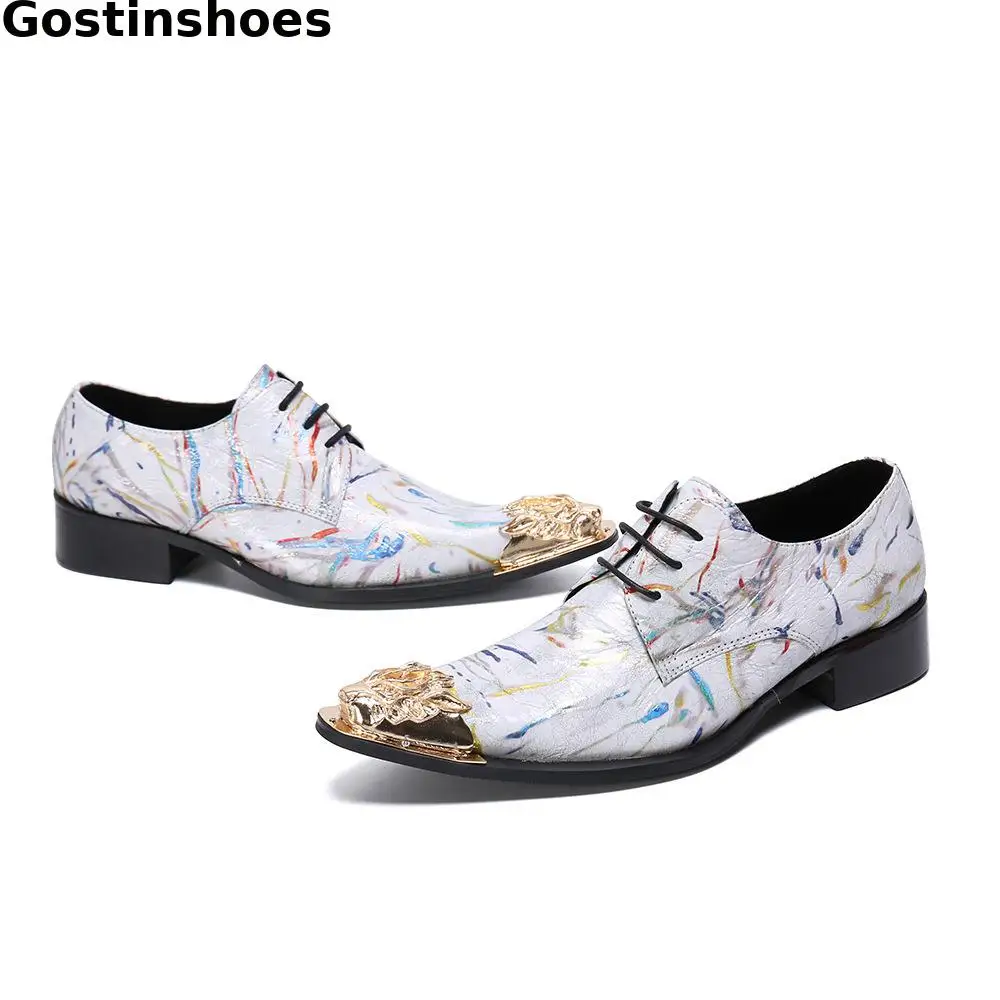Элегантные мужские туфли из натуральной кожи белые повседневные кожаные с