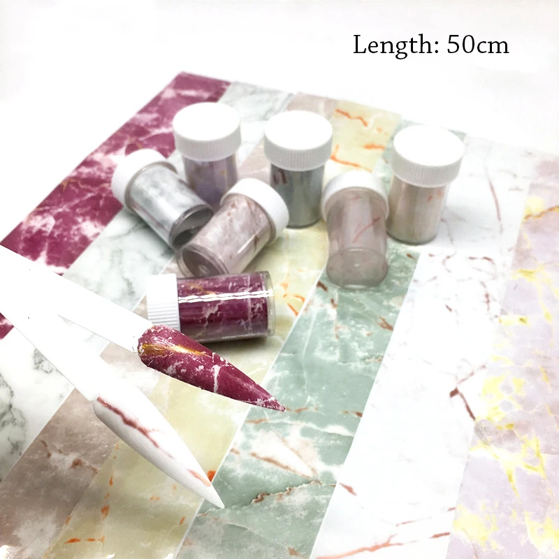 Фольга для ногтей мраморная серия 4*50 см 7 цветов фольга бумага дизайна переводная