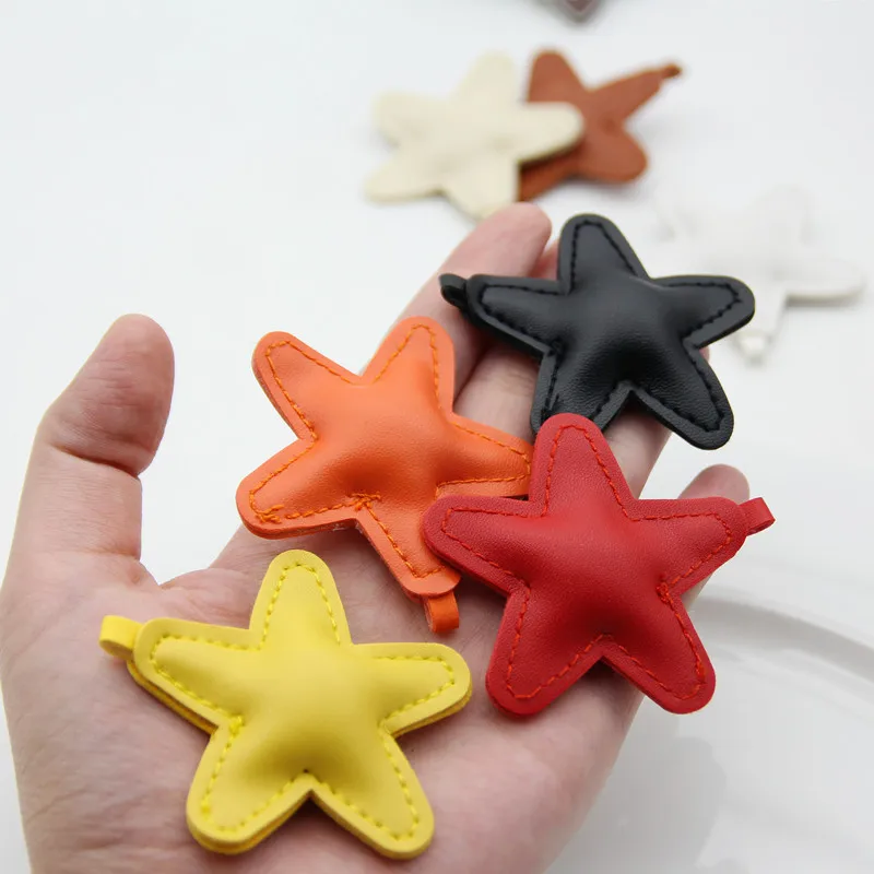 5 шт. цветные этикетки из искусственной кожи со звездами для шитье ручной работы