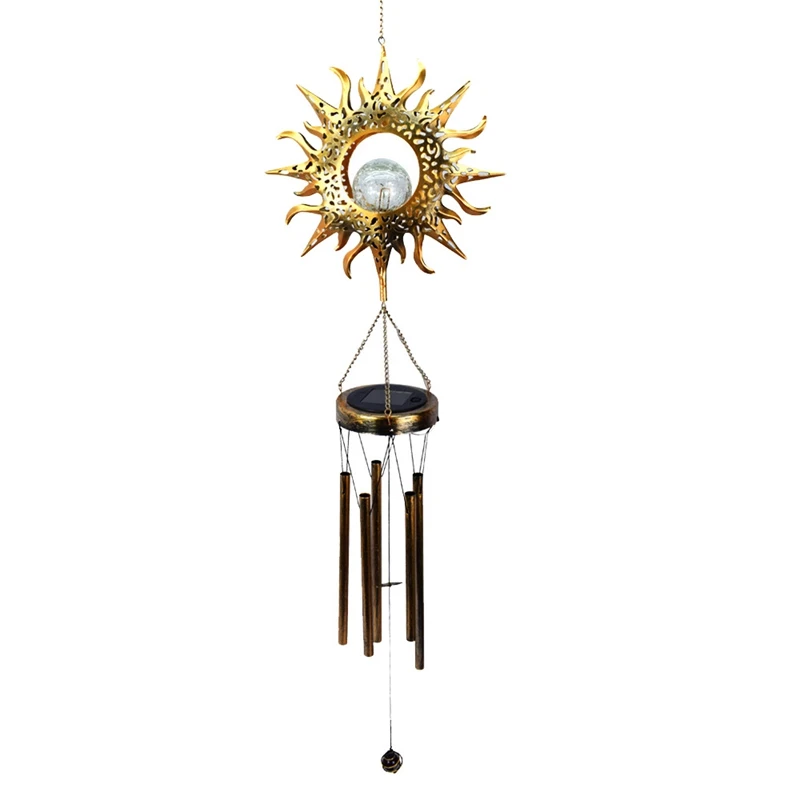 

Sun Solar Wind Chimes for Outside Hanging Lamp LED Lights Sympathy Wind Chimes for Garden Patio Yard Porch Decor