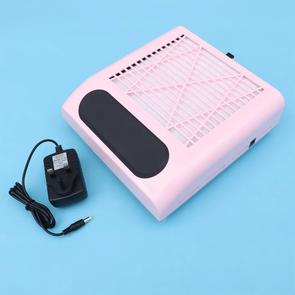 

1Pc Professional 80W Nail Art Dust Collector Vacuum Cleaner No-spilling Filter Device Nail Dust Collector with UK Plug (White)