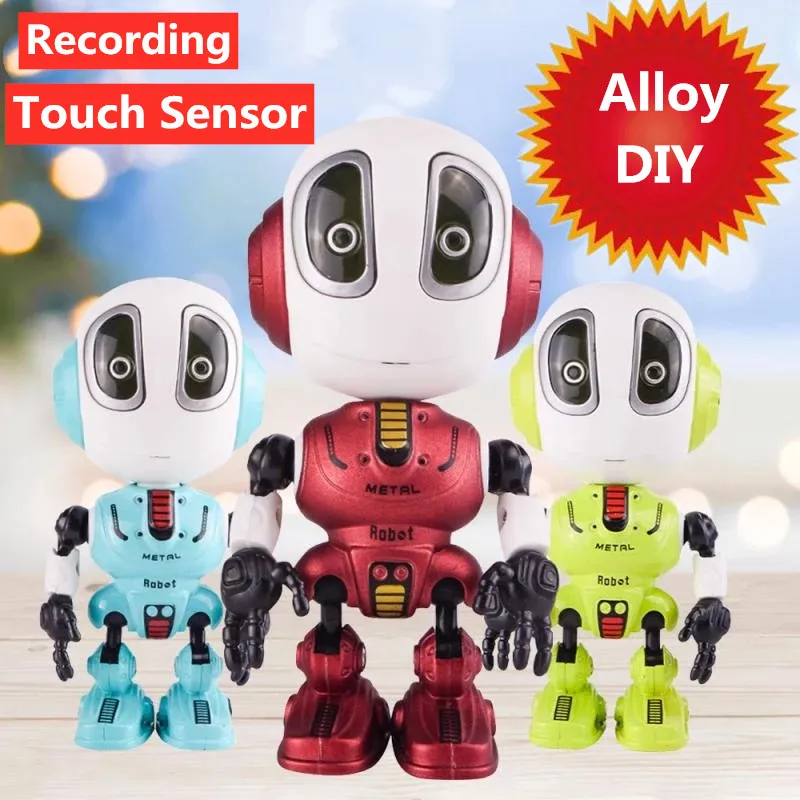 

Smart Talking Robot Head Touch Sensor Alloy DIY Robot With Speaking Recording Electronic Removable Doll Deformation robot Gifts