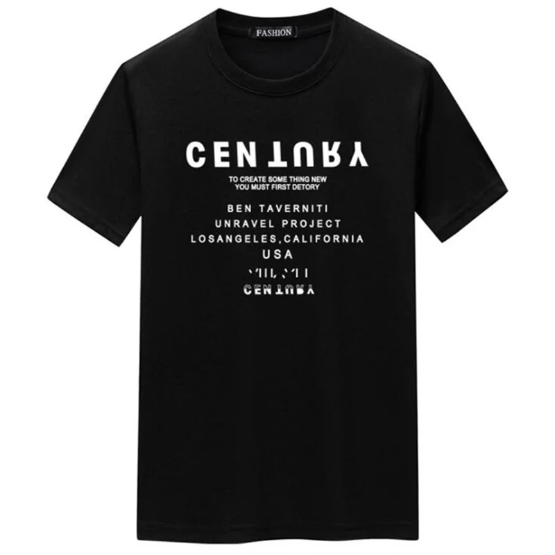 

Fashion Letter Print High-Quality Cotton Short-Sleeved T-Shirts Men's Loose Casual Brand Top Tees