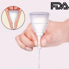 Медицинская силиконовая менструальная чаша с дренажными клапанами, Менструальный коллектор, супер мягкая чашка для женской гигиены, чашка с защитой от боковой утечки