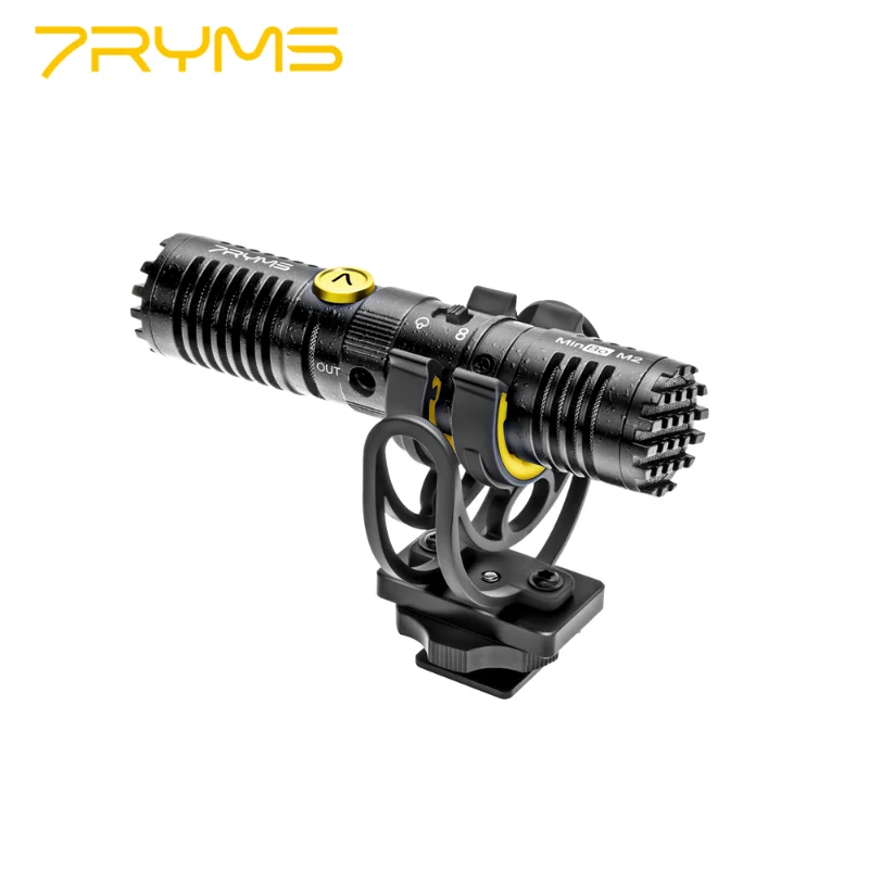 

7RYMS MinBo M2 Two-way Bi-directional Mini Shotgun Microphone for DSLR Camera/Smartphone Video Recording Volgging(3.5mm TRS)