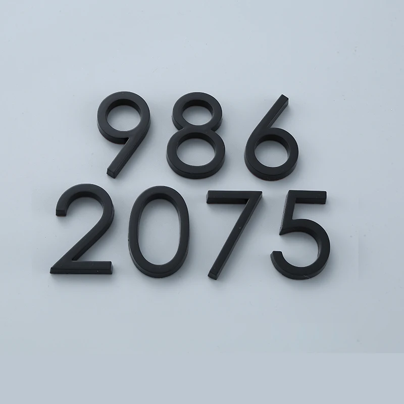 Черная глянцевая самоклеящаяся наклейка на номер дома табличка дверь знак для