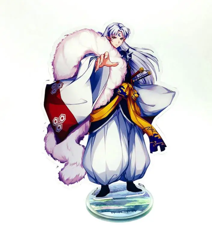 

1pc 2020new Japanese Anime Inuyasha HF Acrylic Stand Figure Model Plate Holder Cake Topper Figure Toys for Kids Desktop Decor