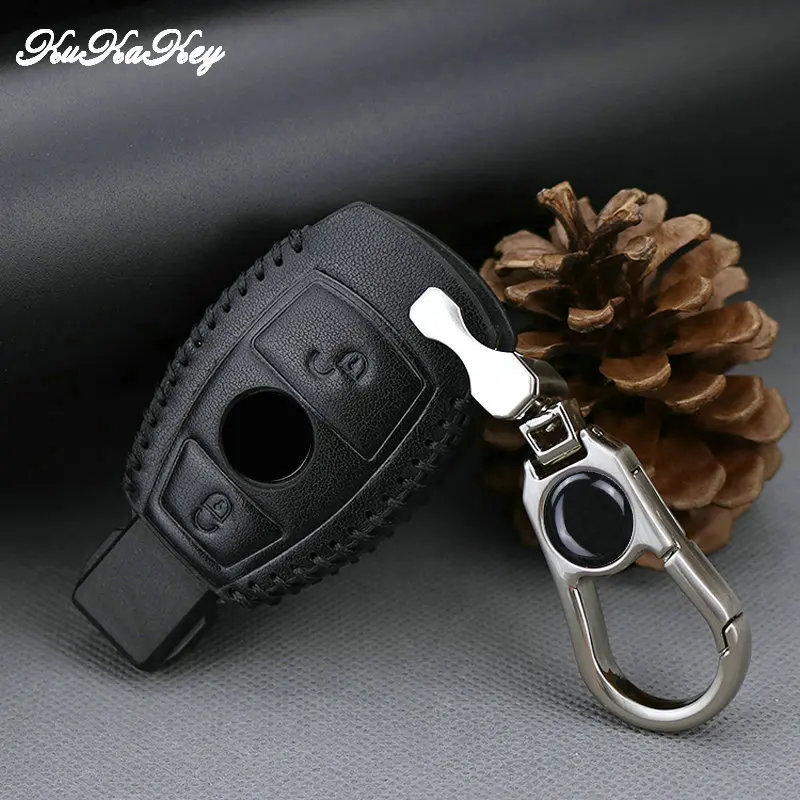 Натуральная кожа Автомобильный защитный чехол для ключа Крышка Mercedes Benz W124 W203 GLA