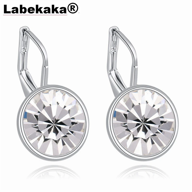 Labekaka,, оригинальные, украшенные кристаллами Swarovski Bella, мини серьги для пирсинга, модные, вечерние, ювелирные изделия, подарок для женщин