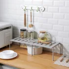 ABS регулируемый шкаф Органайзер блюдо расширяемая кухонная стойка для хранения полка для хранения посуды посуда консервированные чашки для еды