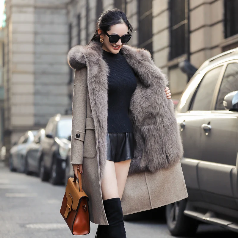 AYUNSUE Real Fur Coat Female Natural Fox Parka Winter Jacket Women Woolen Coats and Jackets korean long jacket MY4114 | Женская одежда