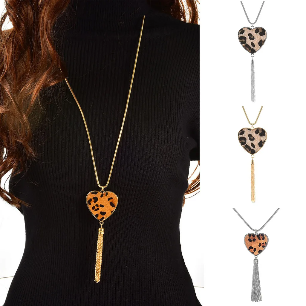 Любовь Сердце подвеска с леопардом ожерелье s для женщин модное женское Любимое
