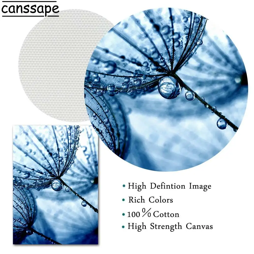 Суккуленты листья монстеры плакат Скандинавская настенная живопись Синий