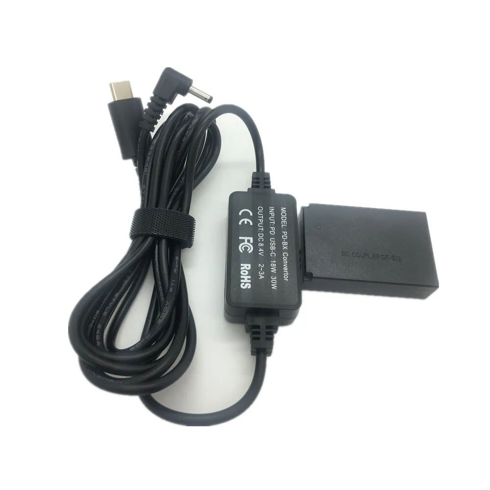 

LP-E12 Dummy Battery + PD Type-C Adapter Charging Cable for Canon EOS M M2 M10 M50 II M100 M200 Kiss M Cameras as ACK-E12 DR-E12