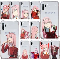zero two darling in the franxx phone case transparent for samsung galaxy a71 a21s s8 s9 s10 plus note 20 ultra