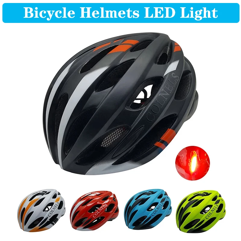 

Bicycle Helmets LED Light Rechargeable Intergrally-molded Cycling Helmet PC+EPS MTB Road Bike Helmet Outdoor Sports Safe Hat Cap