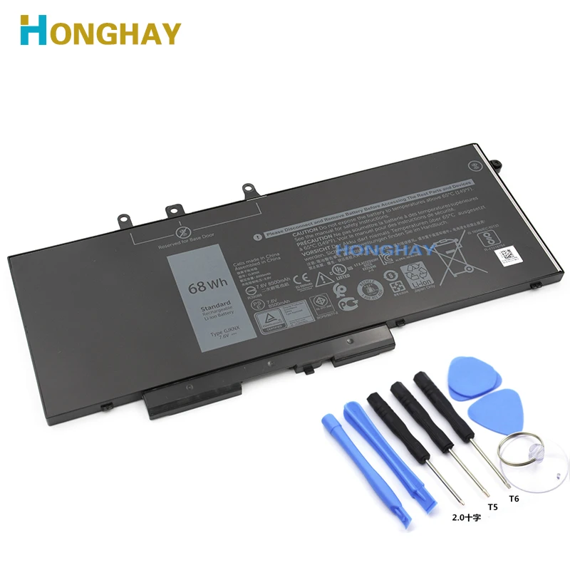 Honghay  7.6V 68WH GJKNX New Original GJKNX Laptop Battery for Dell Latitude 15 3520 E5480 5480 5580 3520 GJKNX GD1JP