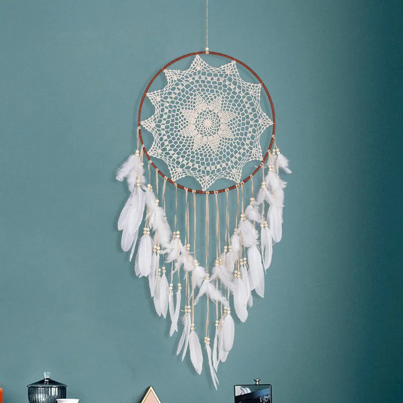 Ловец снов оригинальное кружево сказочное украшение искусство отделки перьями