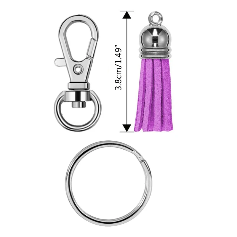 

150 Pcs/Set Swivel Hooks Tassels Key Rings Set for DIY Crafts Projects Keychain Pendants Jewelry Earrings Making