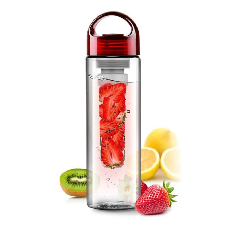 Drink cup plastic 700ml Plastic Fruit Infuser Water Bottle with Filter Leakproof Sport Hiking Camping E2S | Дом и сад