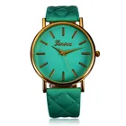 Женские часы из Женевы Модные Зеленые часы с кожаным ремешком, кварцевые наручные часы, повседневные женские часы, zegk Damski dames horloges