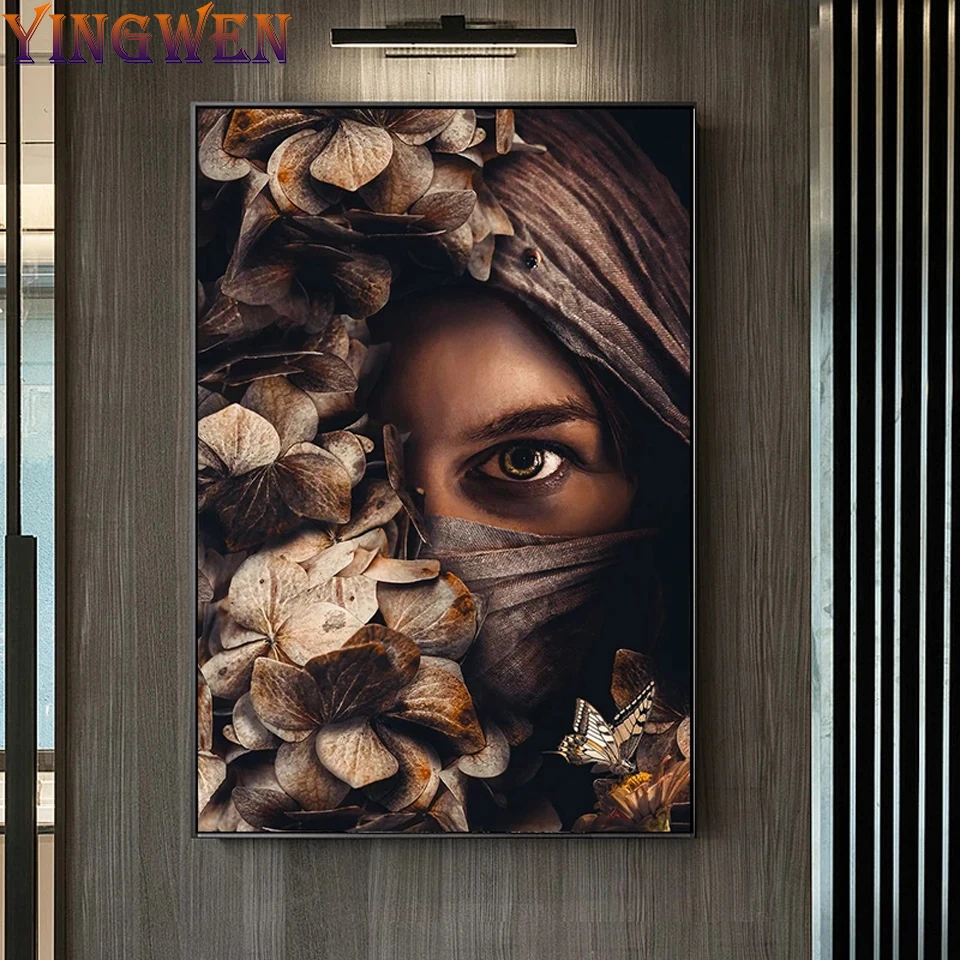 

5D DIY Diamond Painting Half Face Woman Flower Art Mosaic Picture Full Diamond Embroidery Decor Home Cross Stitch Kits Sticker