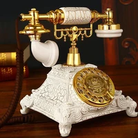 rotate vintage fixed telephone revolve dial antique telephones landline phone for office home hotel made of resin europe style