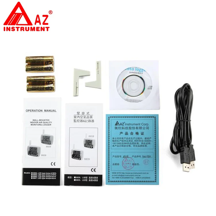 

AZ8808 temperature and humidity recorder warehouse industrial dew point dry hygrometer detection USB