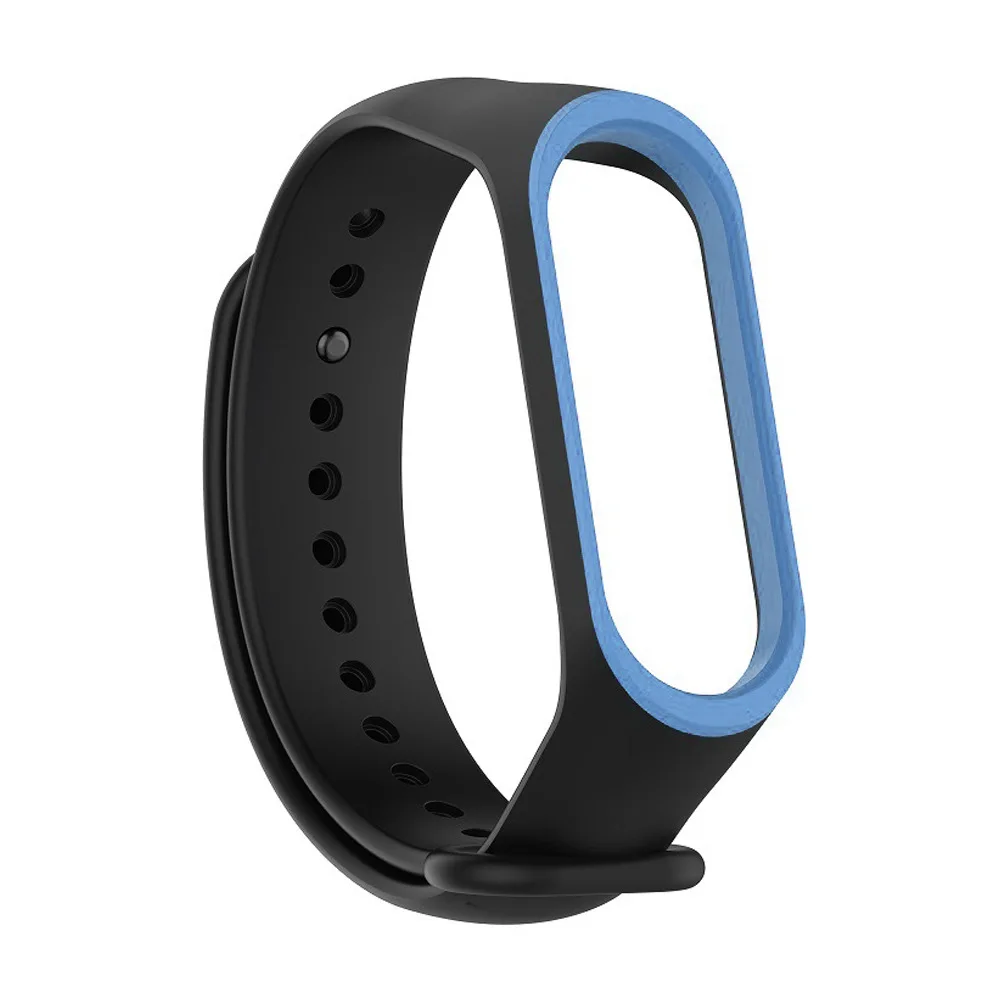 Мягкий спортивный браслет для xiaomi mi Band 3 4 ремешок для часов Силиконовый ремешок для xiaomi mi band 3 4 браслет mi band 4 3 ремешок - Цвет ремешка: black blue