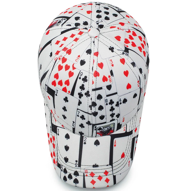 Бейсболка в уличном стиле для мужчин и женщин хлопковая кепка с принтом покера