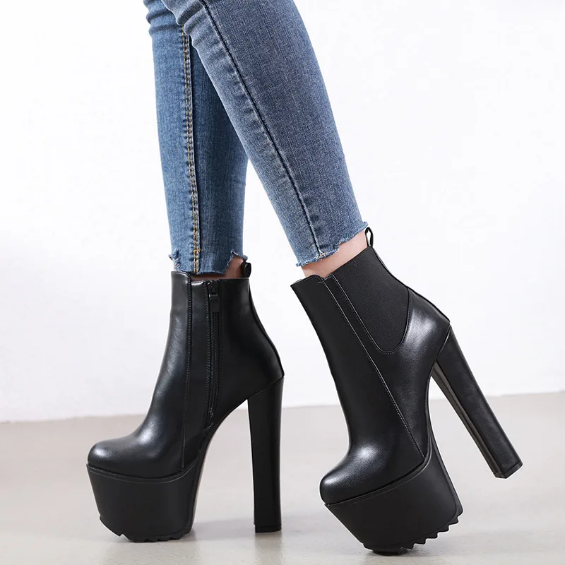 

Autumn and winter new fashion sexy elastic band boots high heel thick heel women's Boots
