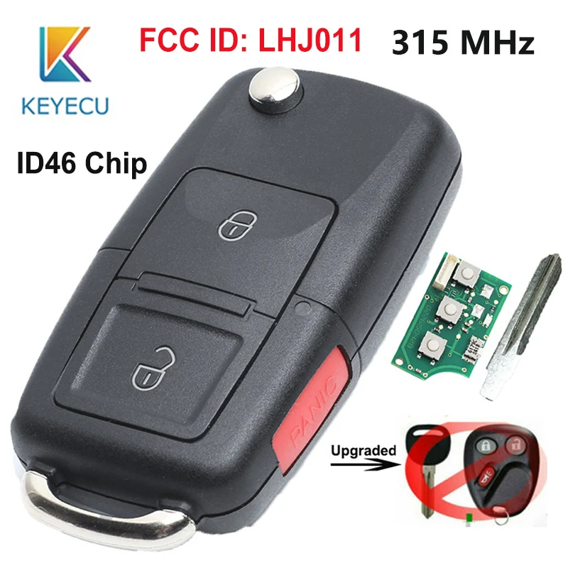 Обновленный раскладной дистанционный ключ KEYECU для Chevrolet Cadillac Escalade 2003 2004 2005 2006