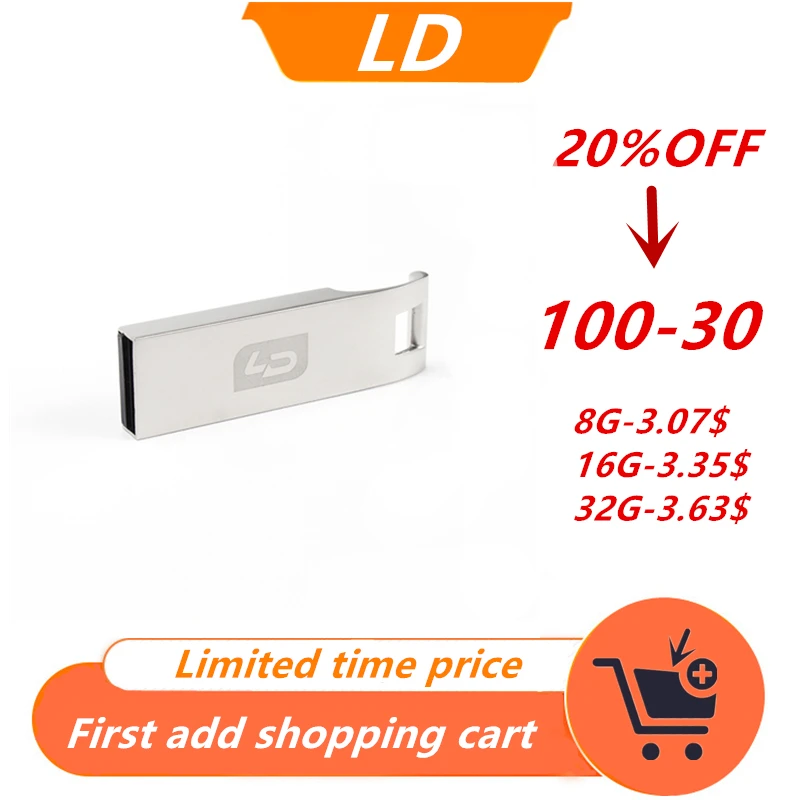 LD USB флеш-накопитель 32 Гб металлический высокоскоростная карта памяти 16 реальная