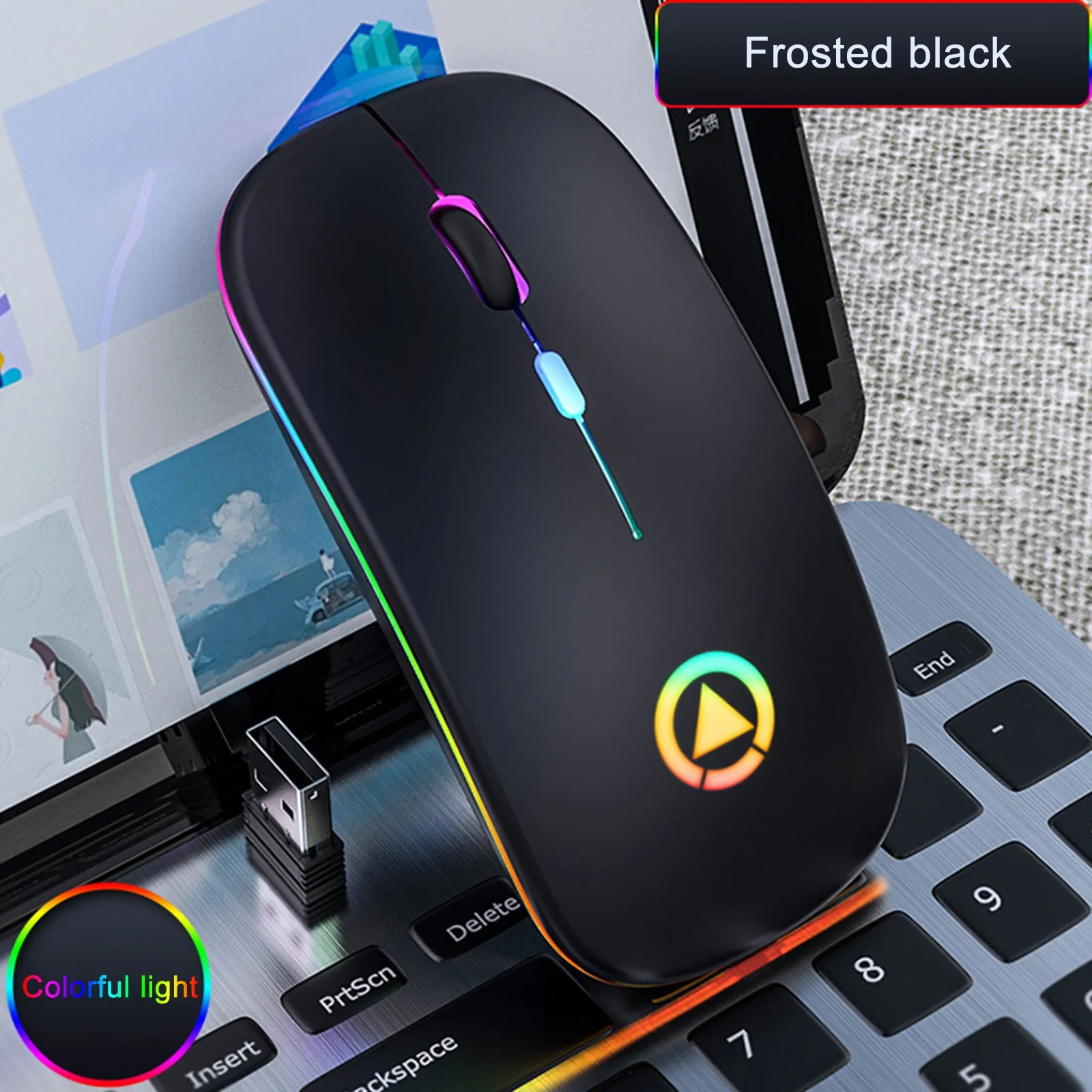

2.4GHz Wireless Mouse Computer Mouse Gamer PC Silent Mause Rechargeable Ergonomic Mice LED Mute Gaming Mouse for PC Laptop