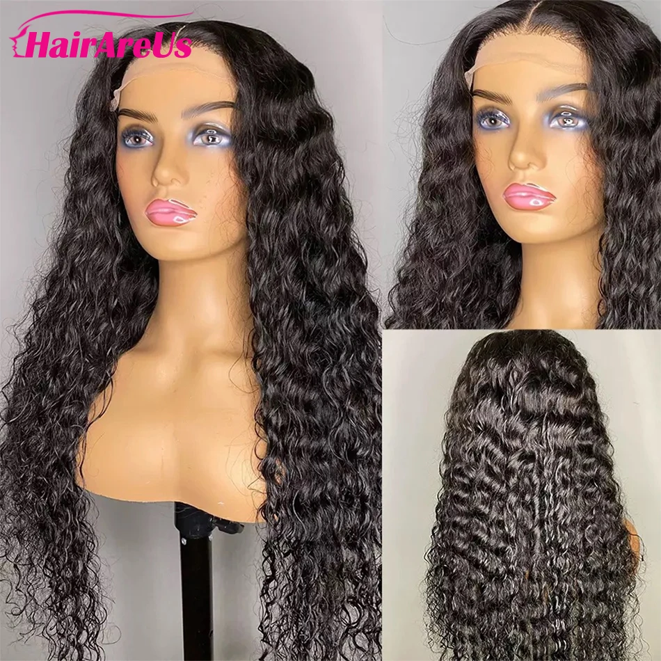 

Brazilian 4x4 Transparent Jerry Curly Human Hair Wigs 180% Density Lace Closure Wig 30 Inch For Women Natural Color Remy