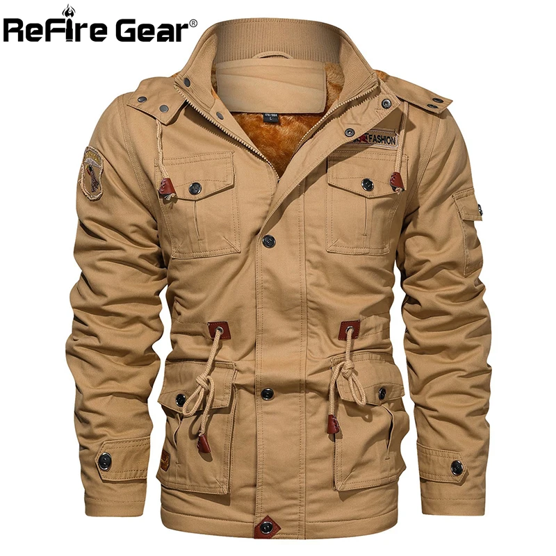 ReFire Gear зимние толстые теплые Тактические Куртки мужские армейские худи милитари