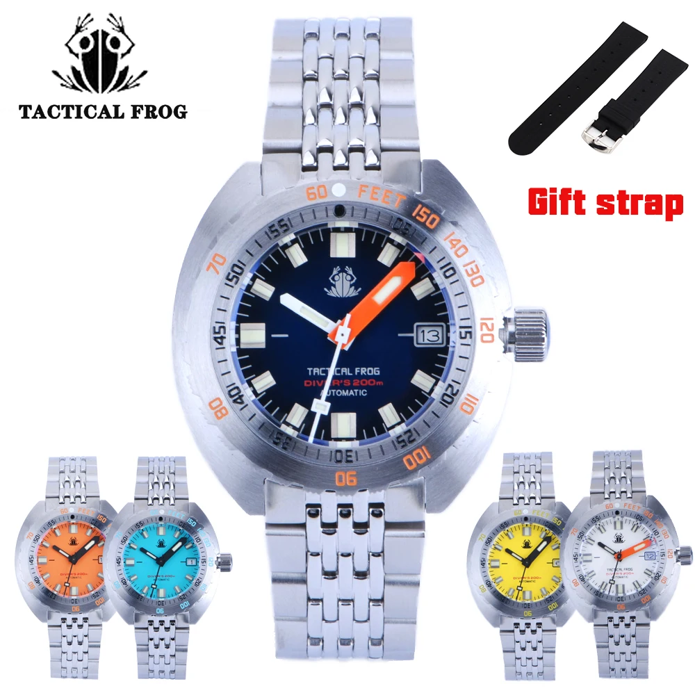 

Tactical Frog SUB 300T Watch Men Retro Diver Watch Japan NH35 Movement 200m Luminous 316L Steel Automatic Mechanical Watches