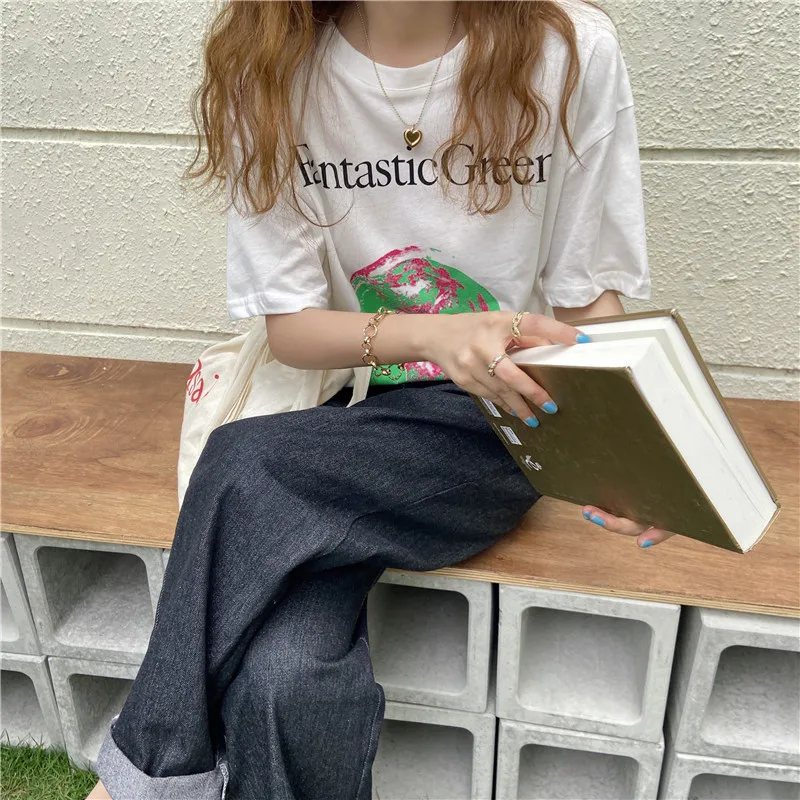 

Stowaulb 2021 Printed Earth Pullovers Cotton Casual Tee Gentle Basewear Chic Loose Hot Tops Summer Short-Sleeved T-shirts