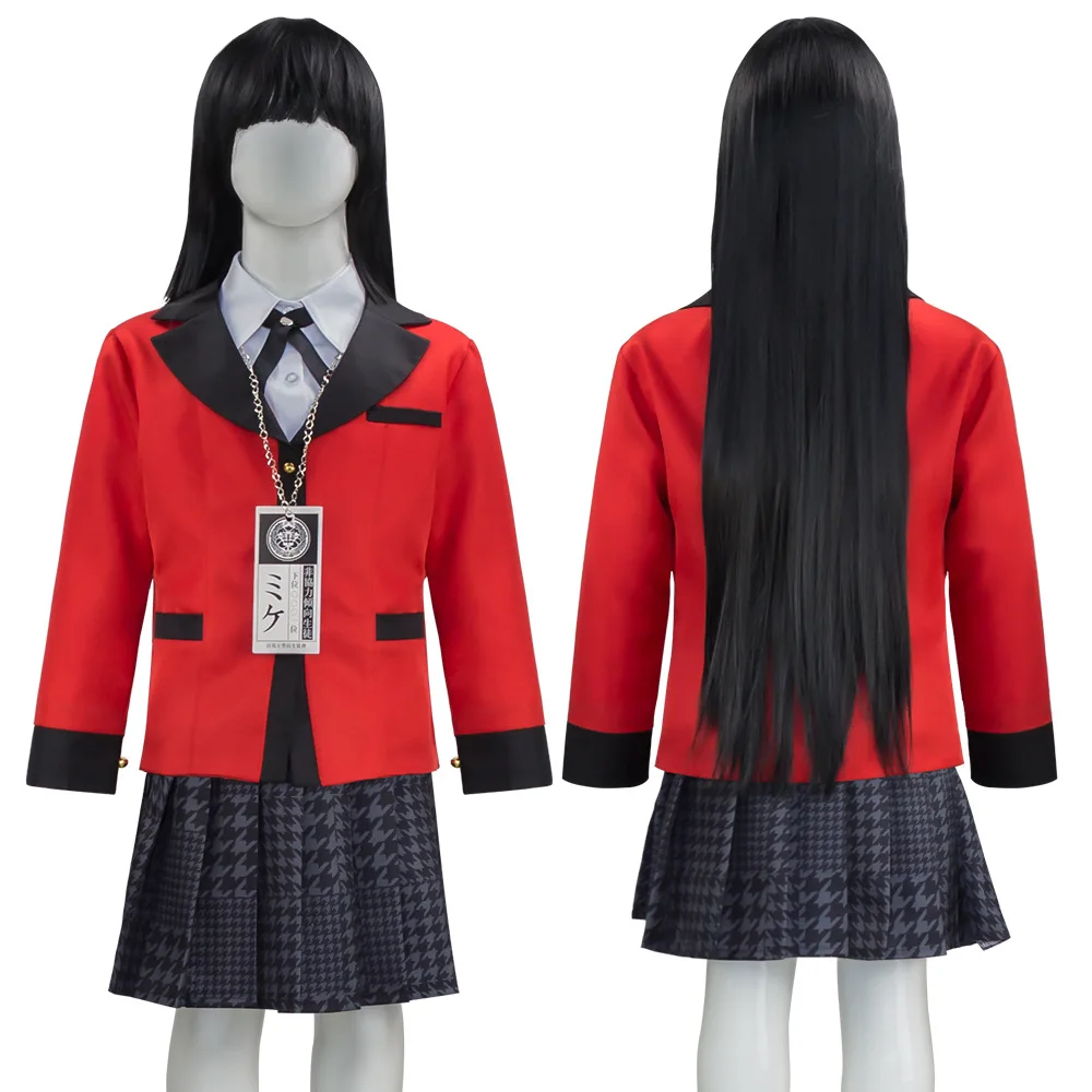 

Kids Girls JP Anime School Girl Kakegurui Yumeko Jabami Jacket Full Set Halloween Cosplay Costume Party Role Playing Outfit Suit