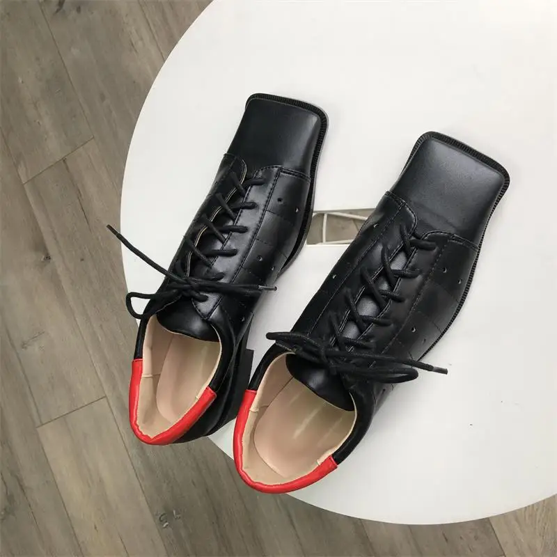 2019 г. Новое поступление осенняя женская обувь на плоской подошве с квадратным