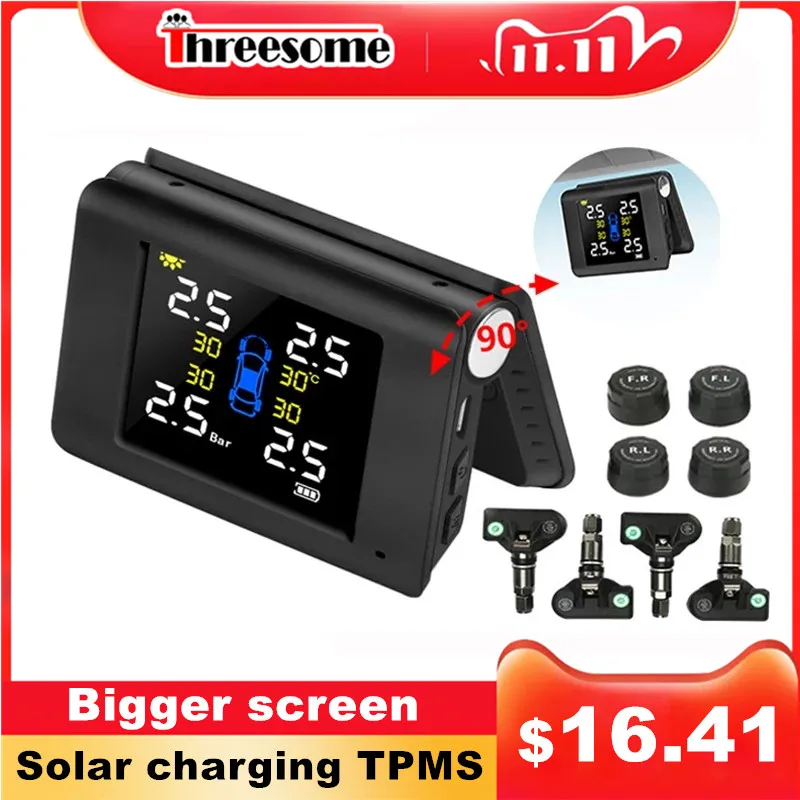 Система контроля давления в шинах TPMS СВЕТОДИОДНЫЙ цветной большой экран зарядка