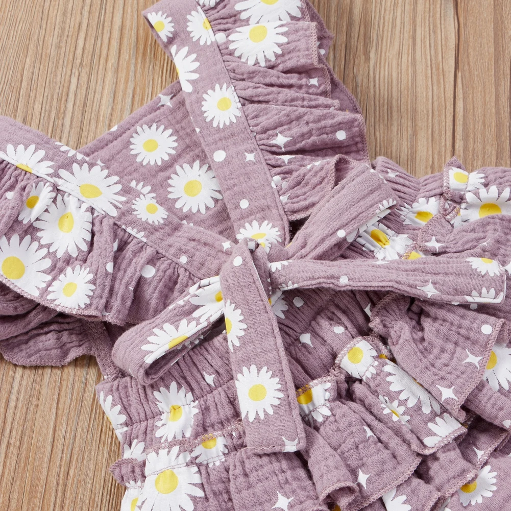 

Baby Girls Summer Cute Floral Print Bodysuit Clothing Infant Newborn Girl Flower Bodysuits Sleeveless Jumpsuits Clothes