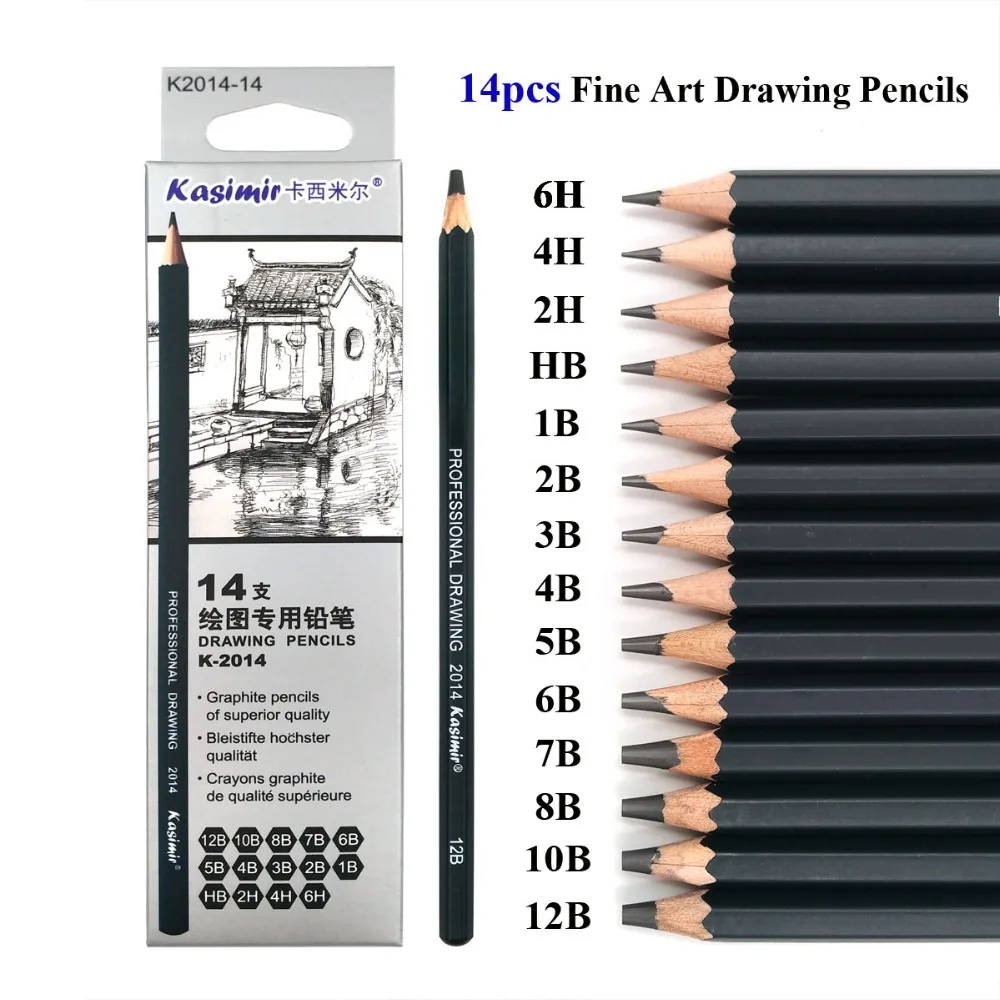 14/24pcs 6H-12B 14B Drawing Charcoal Pencils Set Professional Skeching Pencil Graphite Pencils Pencil For Artist Painting