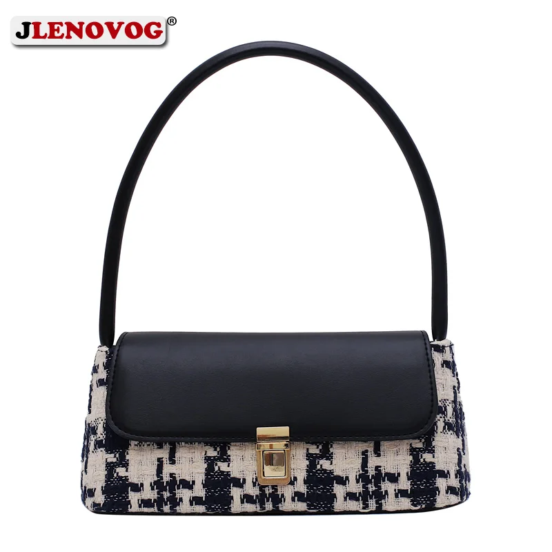 Зимняя шерстяная клетчатая маленькая сумка на плечо для женщин современные