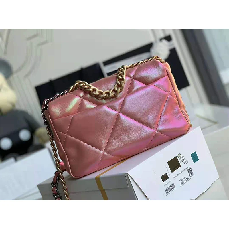 

2021 spring new luxury brand design real leather ladies rhombic chain bag luxury texture one-shoulder diagonal bag